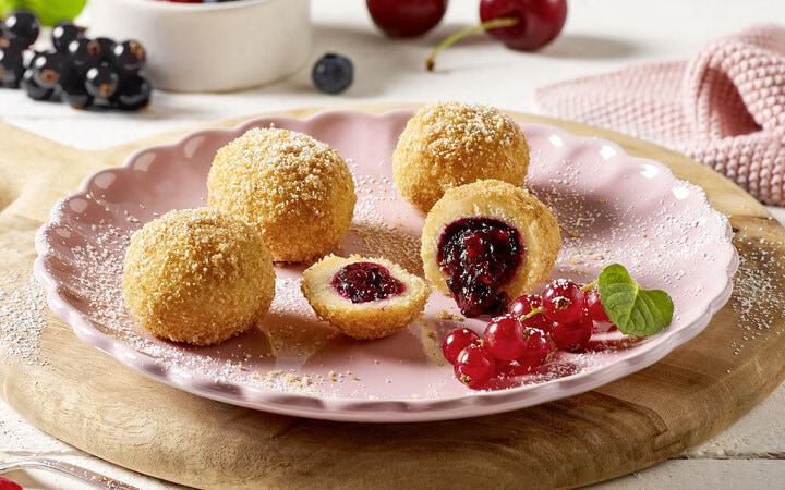 Mini-Waldbeerknödel (gekocht und gebröselt) (Artikelnummer 03900)